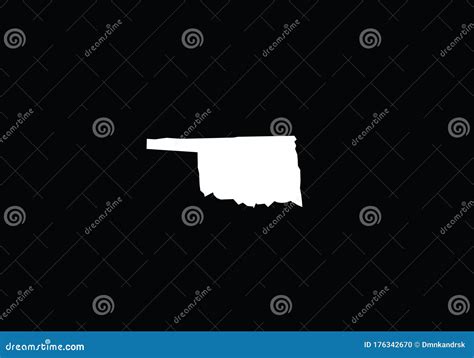 Oklahoma Map State Shape Usa America Borders Stock Illustration