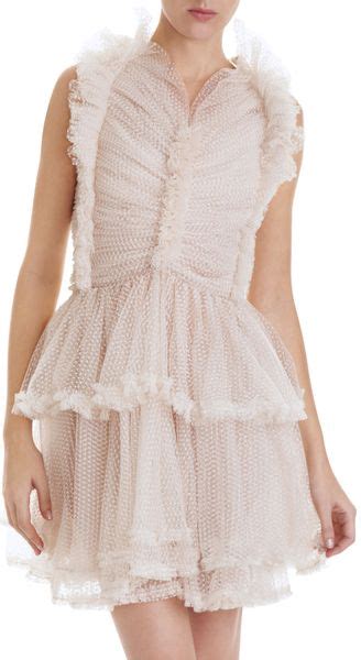 Givenchy Tiered Ruffle Dress In Pink Nude Lyst