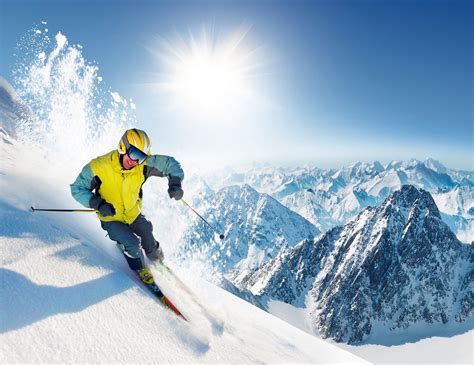 Download Snow Winter Sun Mountain Skiing Sports Hd Wallpaper