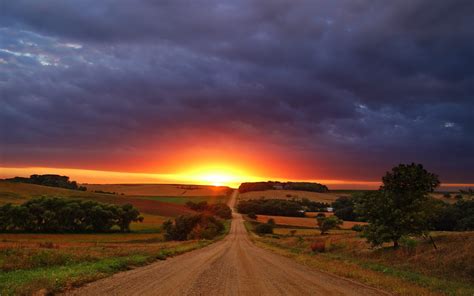 Country Road Sunset Wallpapers Wallpaper Cave