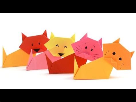 Hier findest du einfache faltanleitungen zum falten von origami tieren. Origami Tiere Falten - #04 Katze (kitten) - YouTube