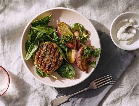 Turkey And Zucchini Burgers With Roasted Sweet Potatoes And Parsley