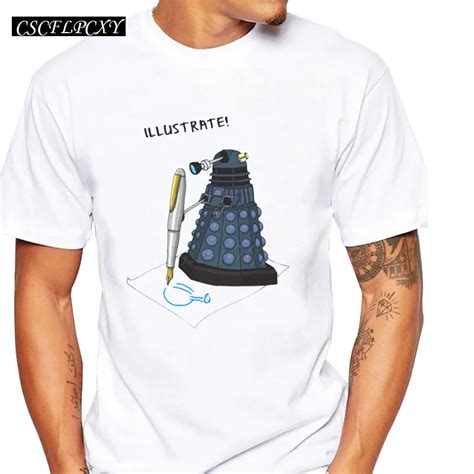 New Fashion Men Letter Printed Customized T Shirt Doctor Who Cartoon