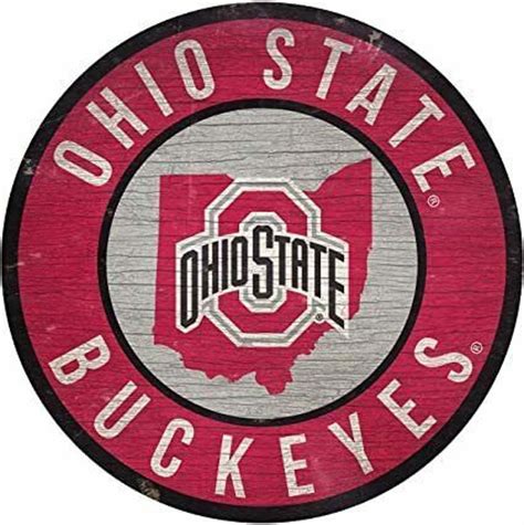 Ohio State Buckeyes 12 Round Wood Signs With State Etsy