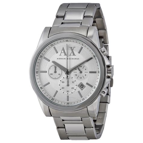 Ax Ax2058 Mens Silver Chronograph Watch