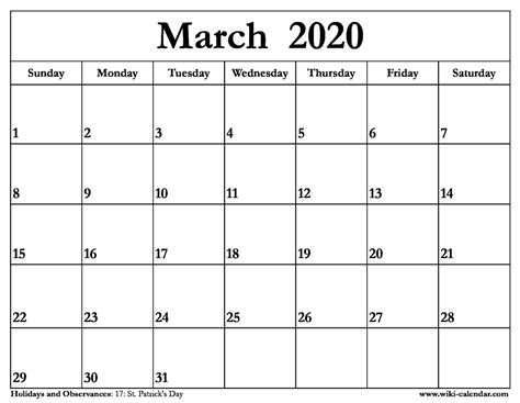 Big W Calendar 2020 Month Calendar Printable