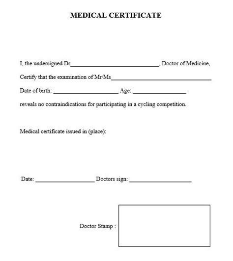 8 Free Sample Medical Certificate Templates Printable Samples Intended