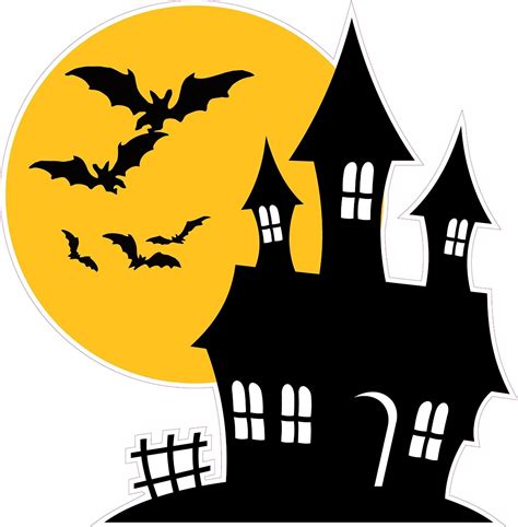 Halloween Haunted House With Bats Wall Decor Decal Nostalgia Decals