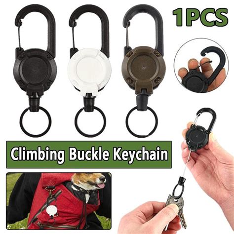 1pc Retractable Pull Carabiner Outdoor Keychain Multitool Survival