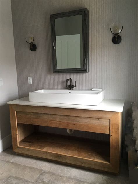 Rustic Bathroom Vanity Reclaimed Barn Wood Vanity Unfinished 1337