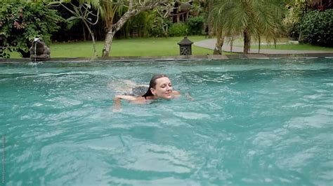 Woman Swimming In Swimming Pool Slow Motion Pornikita Sursin