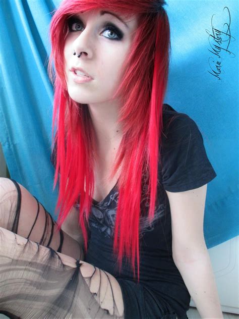 Red Emo Scene Hair By Mariemystery On Deviantart