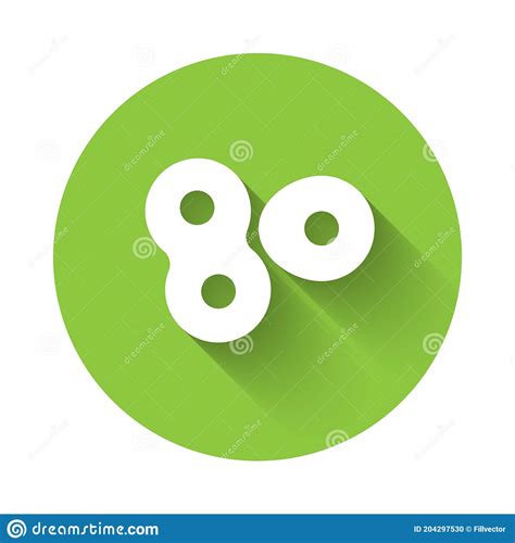 White Cell Division Process Icon Isolated With Long Shadow Green