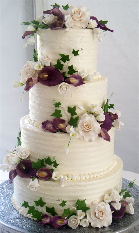 purple wedding cake wedding cake fresh flowers 4 tier wedding cake wedding cake base