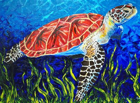 Sea Turtle Painting By Cindy Pinnock Fine Art America