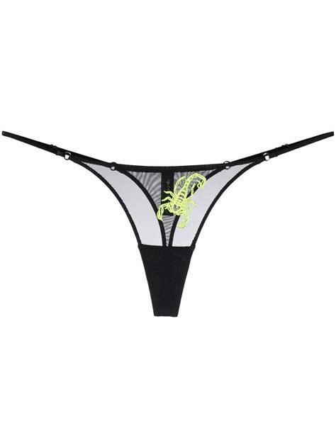 Buy Zhilyova Embroidered Sheer Thong At 15 Off Editorialist