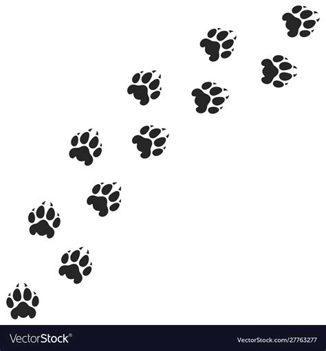 Tiger Paw Print Silhouette Royalty Free Vector Image