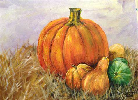 Harvest 9x12 Acrylic On Canvas Autumn Painting Fall Canvas Farm Art
