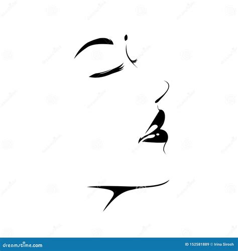 Vecteur Dicône De Visage De Femme De Couleur Joli Logo De Fille Signe De Beauté Silhouette