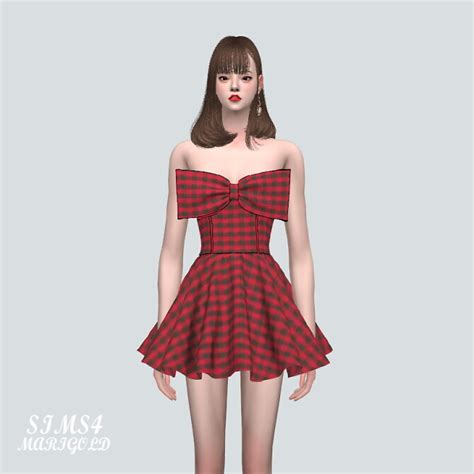Big Ribbon Cute Mini Dress At Marigold Sims 4 Updates