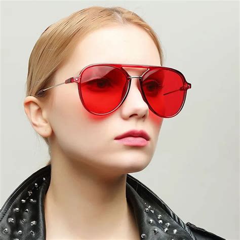 buy fashion colorful sun glasses women pilot sunglasses brand designer vintage