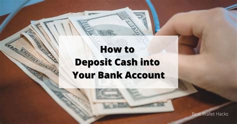 How To Deposit Cash Into Your Bank Account