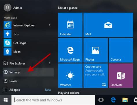 Fix Settings Icon Missing From Start Menu In Windows 10