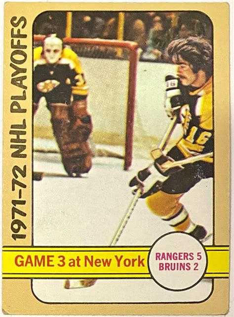 Derek Sanderson And Gerry Cheevers 1972 73 Topps Boston Bruins Hockey Nhl