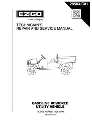 Typically the books in a ebook go shopping can be downloaded quickly, sometimes for free. EZGO 28503G01 1998-1999 Technician's Repair and Service Manual for Gas ST350 Workhorse by EZGO ...