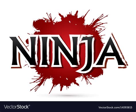 Ninja Text Font Design Royalty Free Vector Image