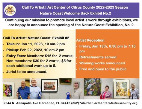 Call To Artist Art Center Of Citrus County