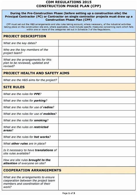 Construction Safety Plan Template Unique Hse Risk Assessment Template