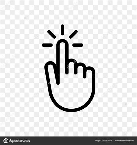 Click Finger Hand Press Or Push Vector Icon Stock Vector Image By
