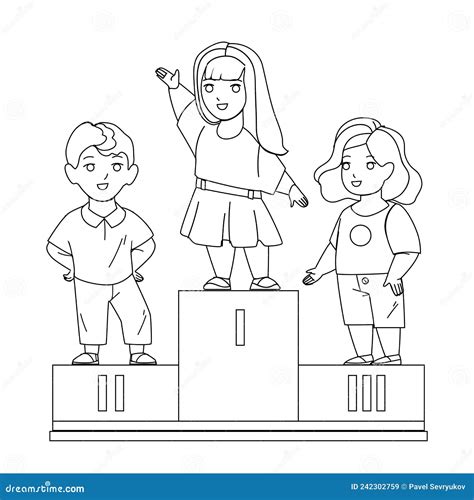 Children Celebrate Victory In Competition Vector Stock Vector