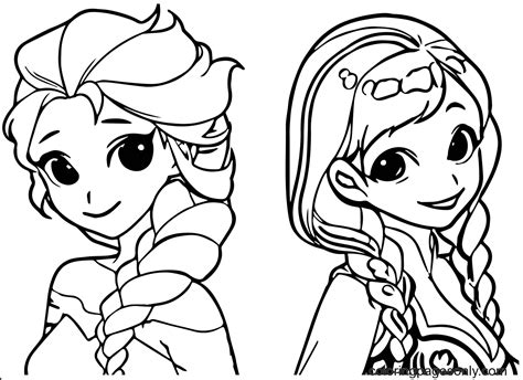 Anna Elsa Coloring Page Free Printable Coloring Pages