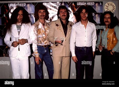 English Rock Band Uriah Heep Circa 1975 Stock Photo Alamy