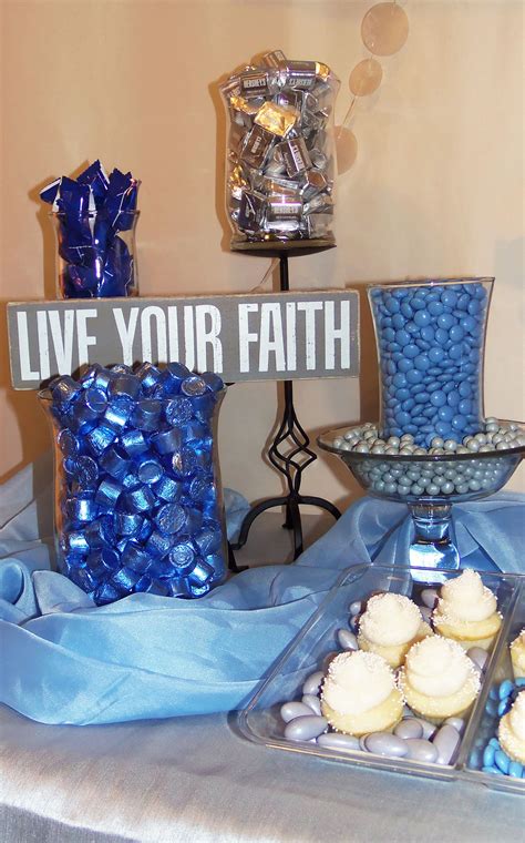 First Communion Boy Party Ideas Light Blue And Grey Theme