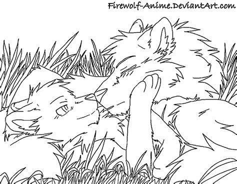 Wolflovelineart By Firewolf Anime On Deviantart