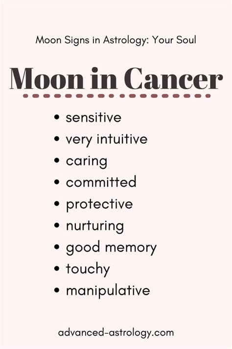 Cancer is the fourth sign of the zodiac and cancer traits are very homely and sensitive. Moon in Cancer Traits, Strengths, Weaknesses, Love Style ...