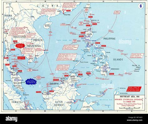 Pacific War Southeast Asia 1941 Map Stock Photo Alamy
