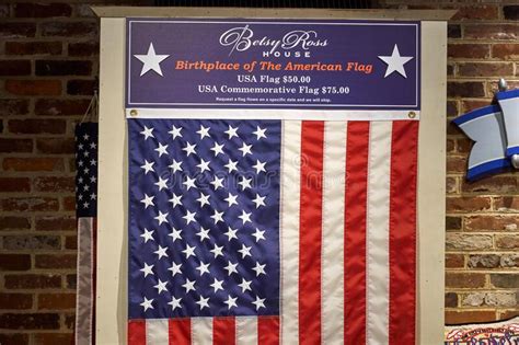 Betsy Ross Flag In The Betsy Ross House Editorial Stock Photo Image