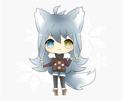 Arctic Wolf Clipart Female Cute Chibi Anime Girl Free Transparent