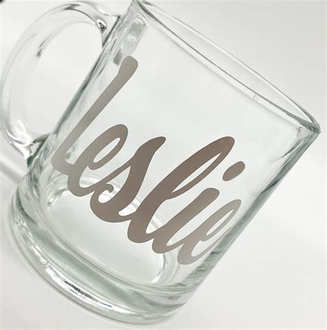 12 Oz Clear Glass Custom Clear Mug Personalized Glass Mug Etsy