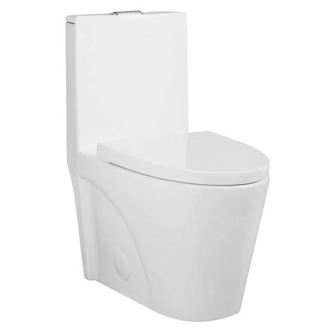 Fine Fixtures Dual Flush Elongated One Piece Toilet With High