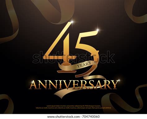 45 Year Anniversary Celebration Logotype Template Stock Vector Royalty