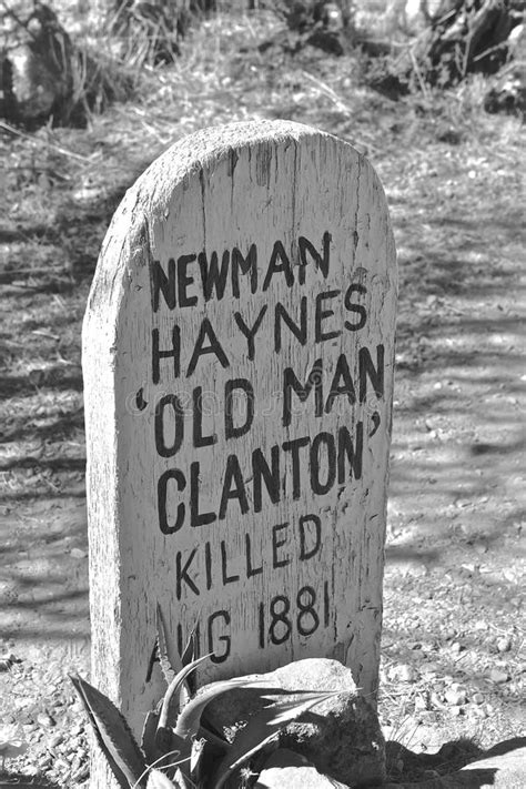 Tombstone Cemetery Grave Marker For Old Man Clanton Editorial Stock