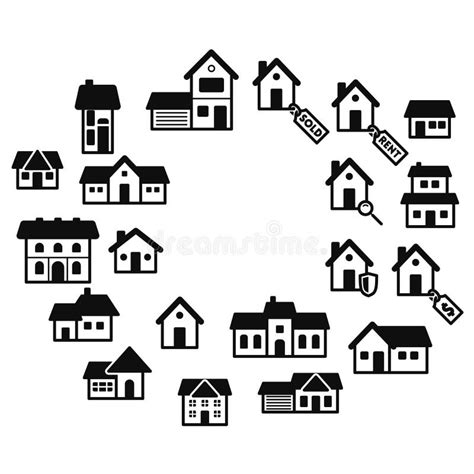 Homes Icons Set Stock Vector Illustration Of Line Graphic 113881400