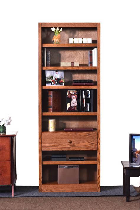 Concepts In Wood 7 Shelf Bookcase 84 Inch Tall With Fix Shelfdrawer