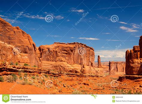 Beautiful Rock Formations In Arches National Park Utah Usa Stock