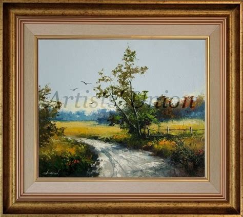 Autumn Original Oil Painting Fall Landscape Colza Fields Forest Impasto